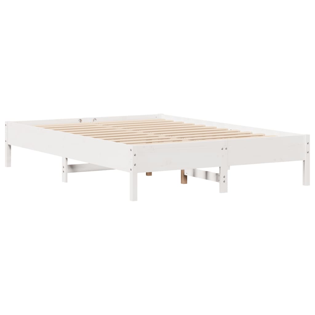 Bedframe zonder matras massief grenenhout wit 120x190 cm