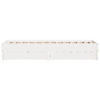 Bedframe zonder matras massief grenenhout wit 90x190 cm
