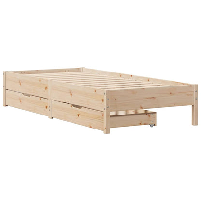 Bedframe zonder matras massief grenenhout 75x190 cm