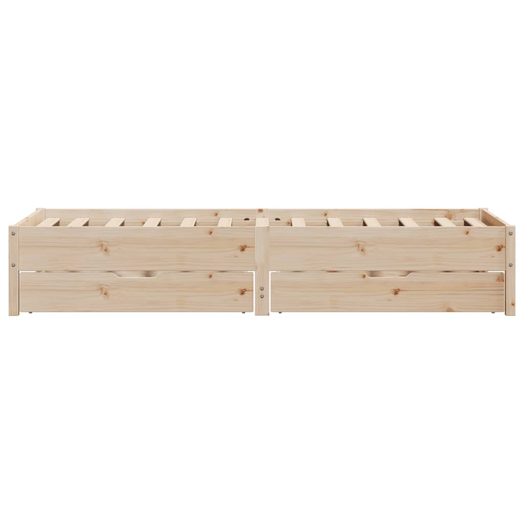 Bedframe zonder matras massief grenenhout 75x190 cm