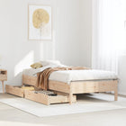 Pine Wood Bed Frame without Mattress 75x190 cm