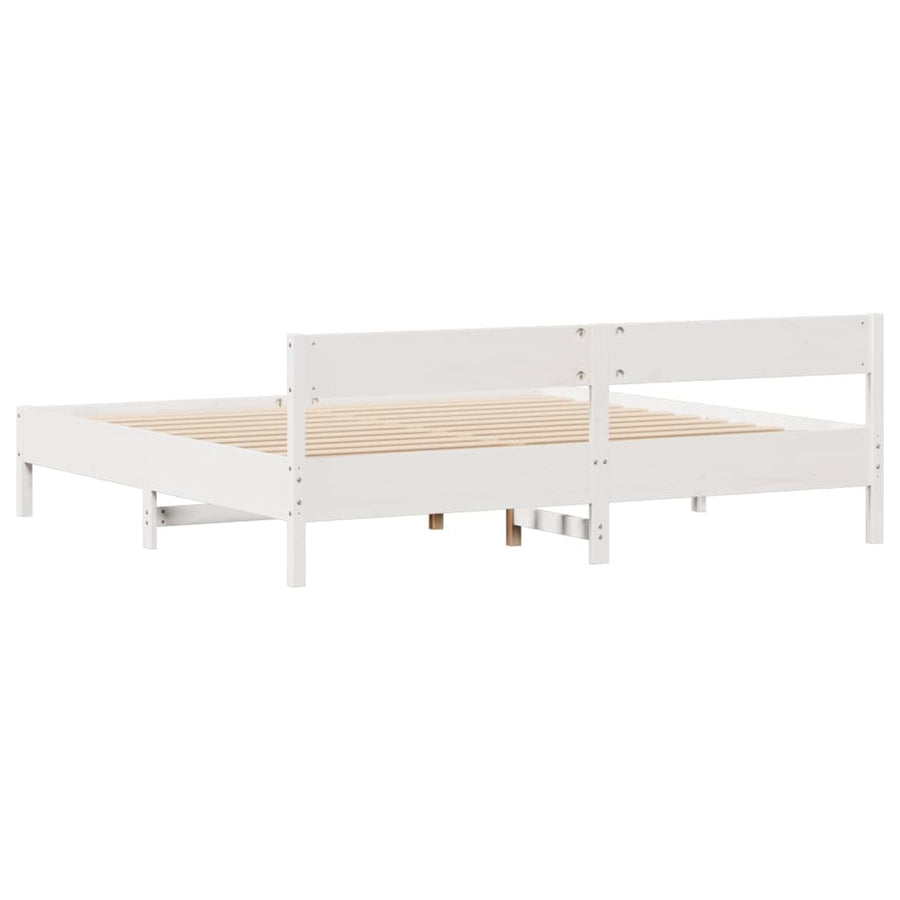 Bedframe zonder matras massief grenenhout wit 200x200 cm