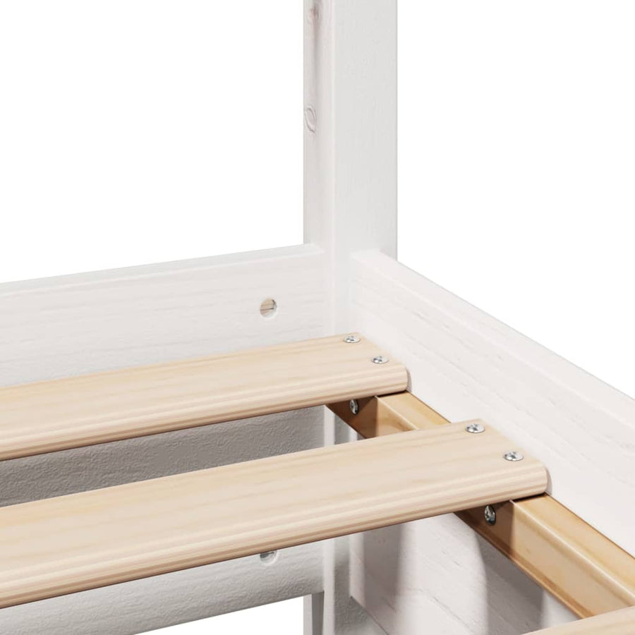Bedframe zonder matras massief grenenhout wit 200x200 cm