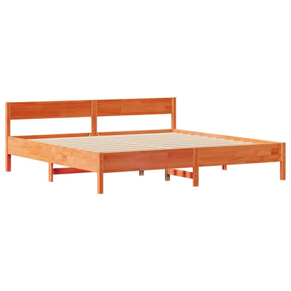 Bedframe zonder matras massief grenenhout wasbruin 200x200 cm