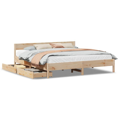Bedframe zonder matras massief grenenhout 180x200 cm