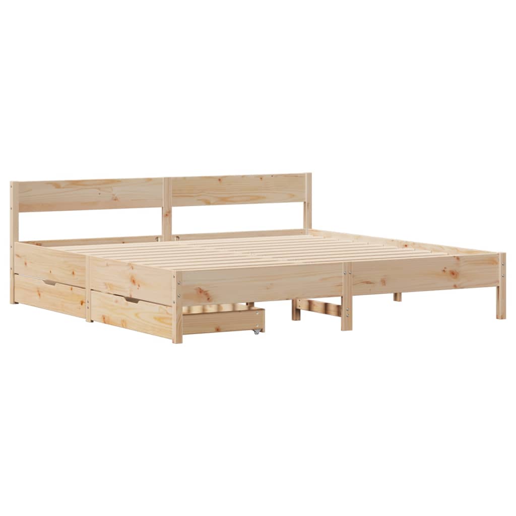 Bedframe zonder matras massief grenenhout 180x200 cm
