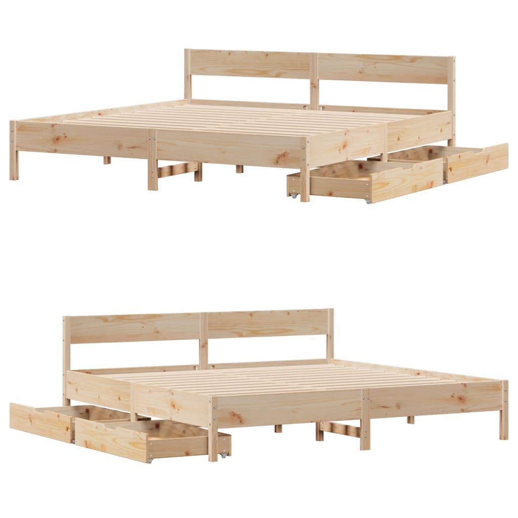 Bedframe zonder matras massief grenenhout 180x200 cm