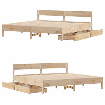 Bedframe zonder matras massief grenenhout 180x200 cm