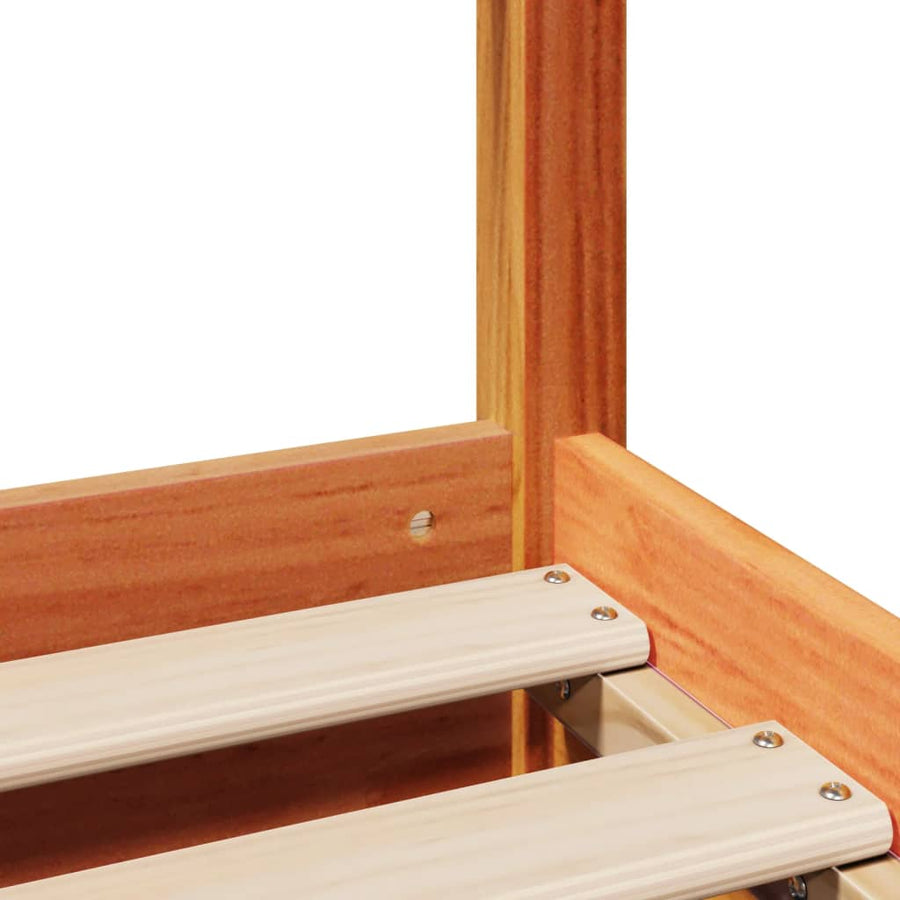 Bedframe zonder matras massief grenenhout wasbruin 150x200 cm