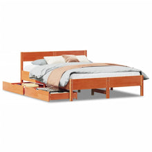 Bedframe zonder matras massief grenenhout wasbruin 140x200 cm