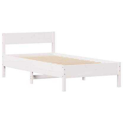 Bedframe zonder matras massief grenenhout wit 90x200 cm
