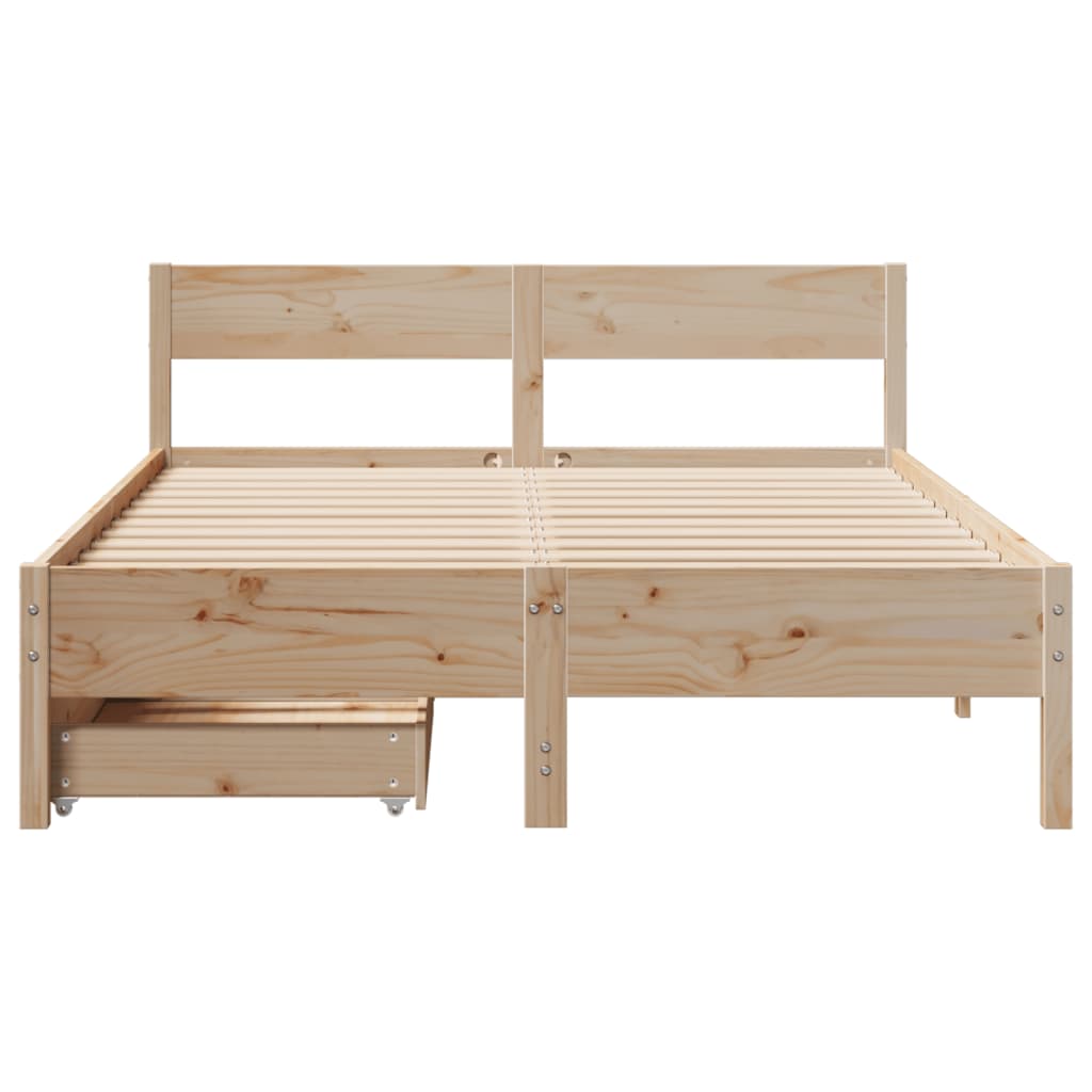Bedframe zonder matras massief grenenhout 135x190 cm