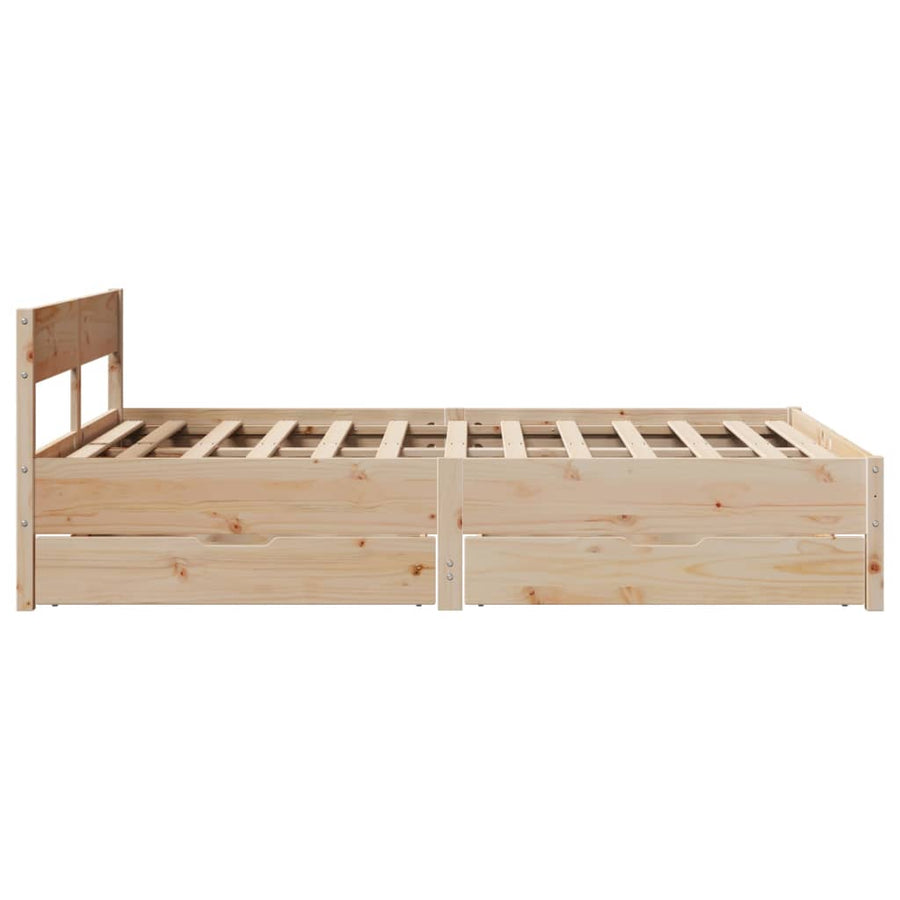 Bedframe zonder matras massief grenenhout 135x190 cm