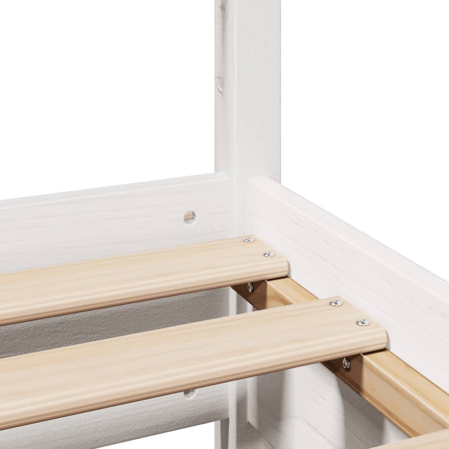 Bedframe zonder matras massief grenenhout wit 135x190 cm