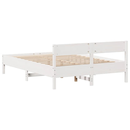 Bedframe zonder matras massief grenenhout wit 120x190 cm