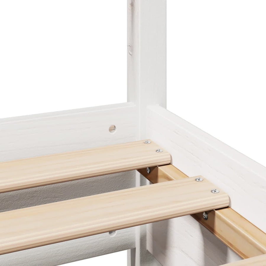 Bedframe zonder matras massief grenenhout wit 90x190 cm