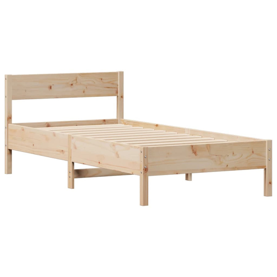 Bedframe zonder matras massief grenenhout 75x190 cm