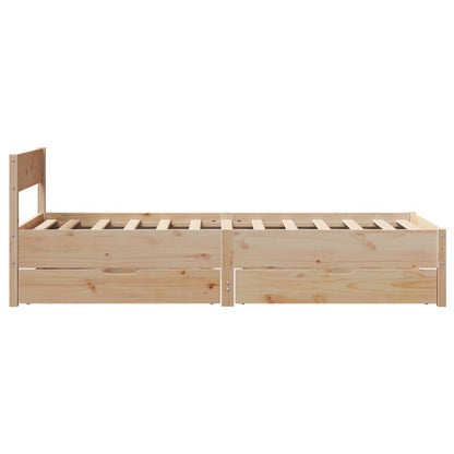 Bedframe zonder matras massief grenenhout 75x190 cm