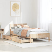 Bedframe massief grenenhout 75x190 cm met lades