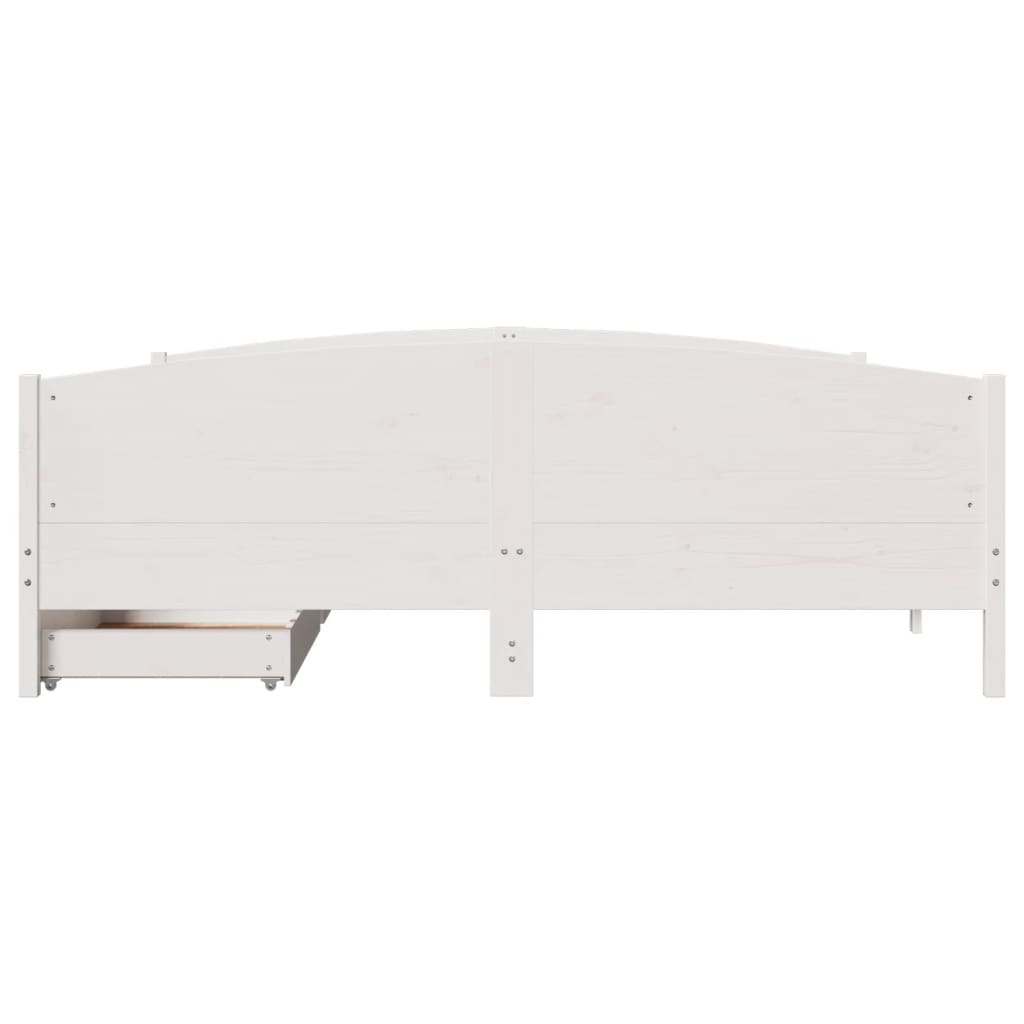 Bedframe zonder matras massief grenenhout wit 200x200 cm