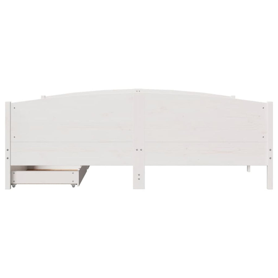 Bedframe zonder matras massief grenenhout wit 200x200 cm