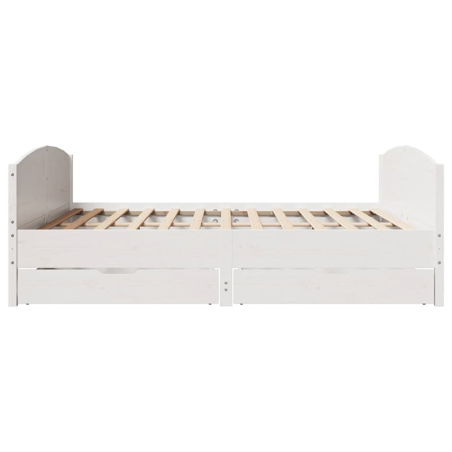 Bedframe zonder matras massief grenenhout wit 200x200 cm