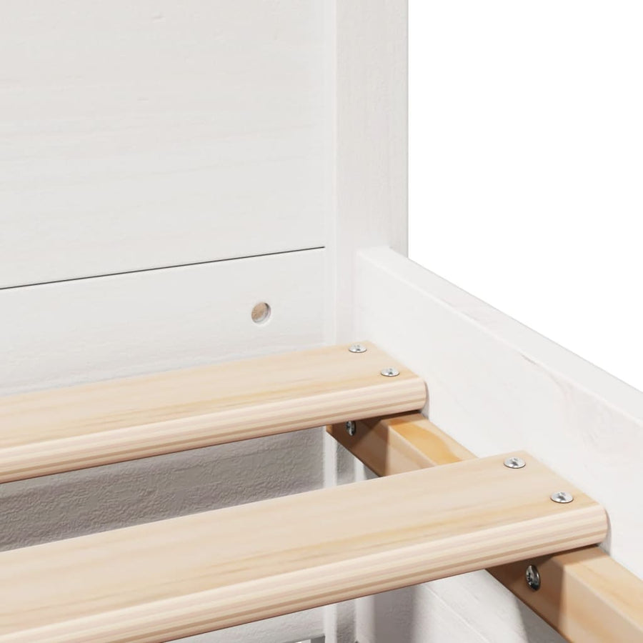 Bedframe zonder matras massief grenenhout wit 200x200 cm
