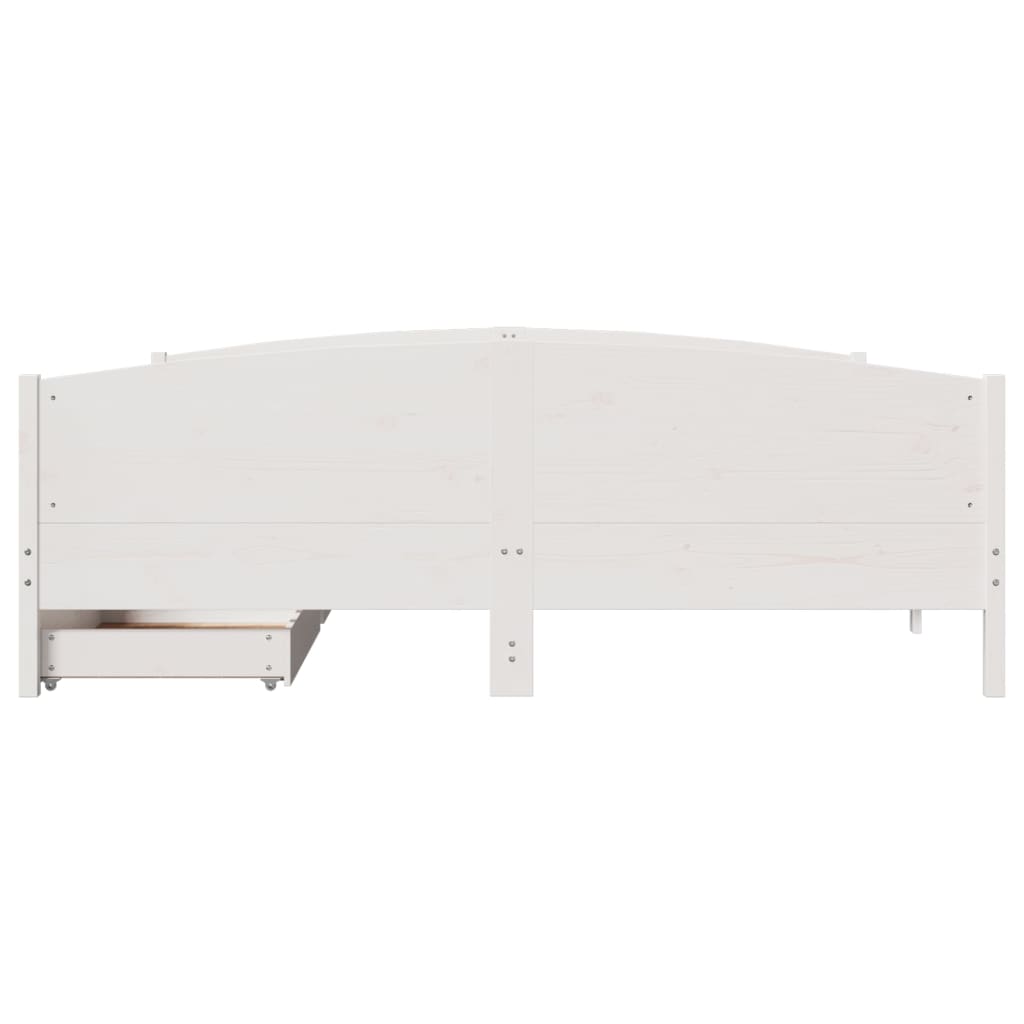 Bedframe zonder matras massief grenenhout wit 180x200 cm