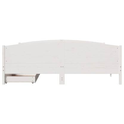 Bedframe zonder matras massief grenenhout wit 180x200 cm