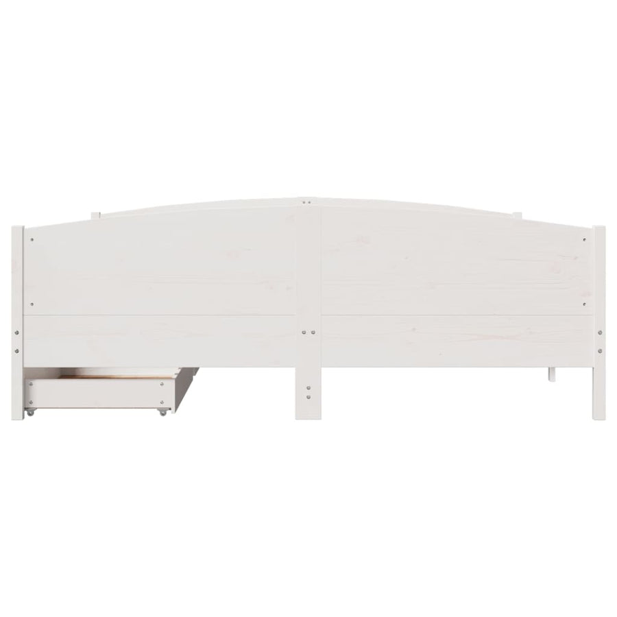 Bedframe zonder matras massief grenenhout wit 180x200 cm