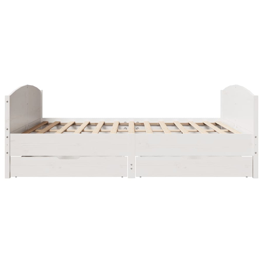 Bedframe zonder matras massief grenenhout wit 180x200 cm
