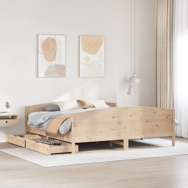 Bedframe zonder matras massief grenenhout 160x200 cm