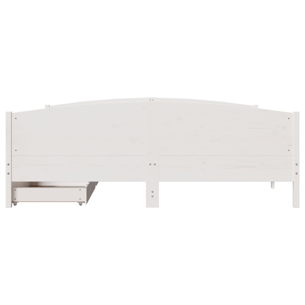 Bedframe zonder matras massief grenenhout wit 160x200 cm