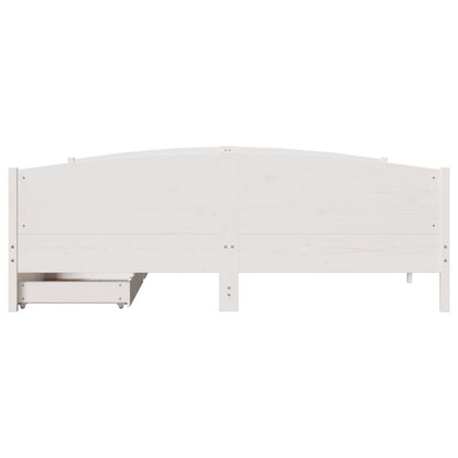 Bedframe zonder matras massief grenenhout wit 160x200 cm