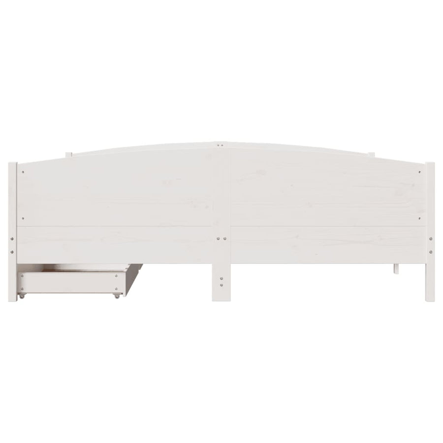 Bedframe zonder matras massief grenenhout wit 160x200 cm