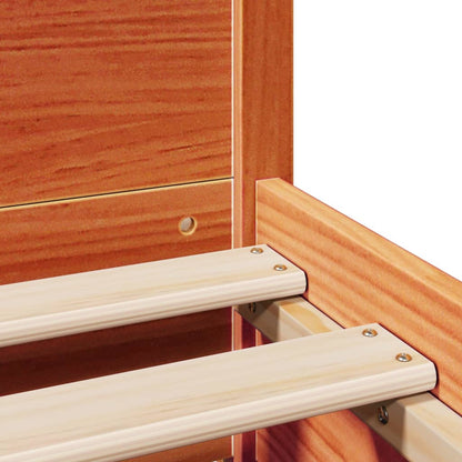 Bedframe zonder matras massief grenenhout wasbruin 160x200 cm