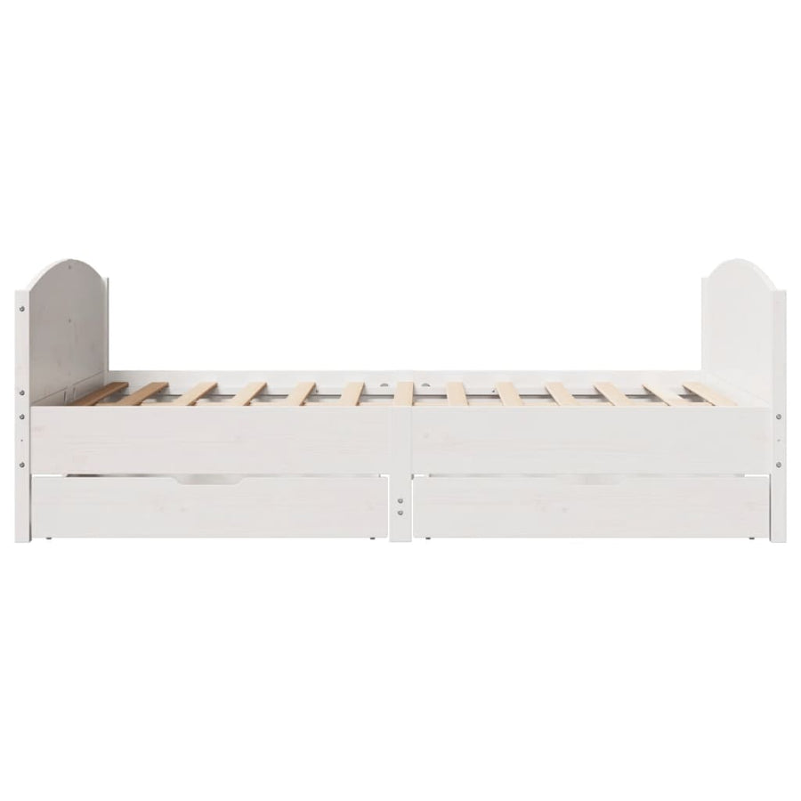 Bedframe zonder matras massief grenenhout wit 140x200 cm