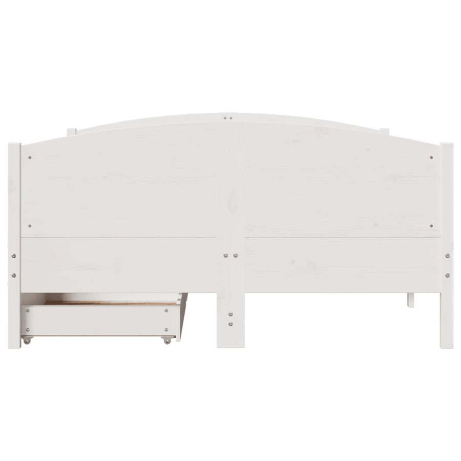 Bedframe zonder matras massief grenenhout wit 120x200 cm
