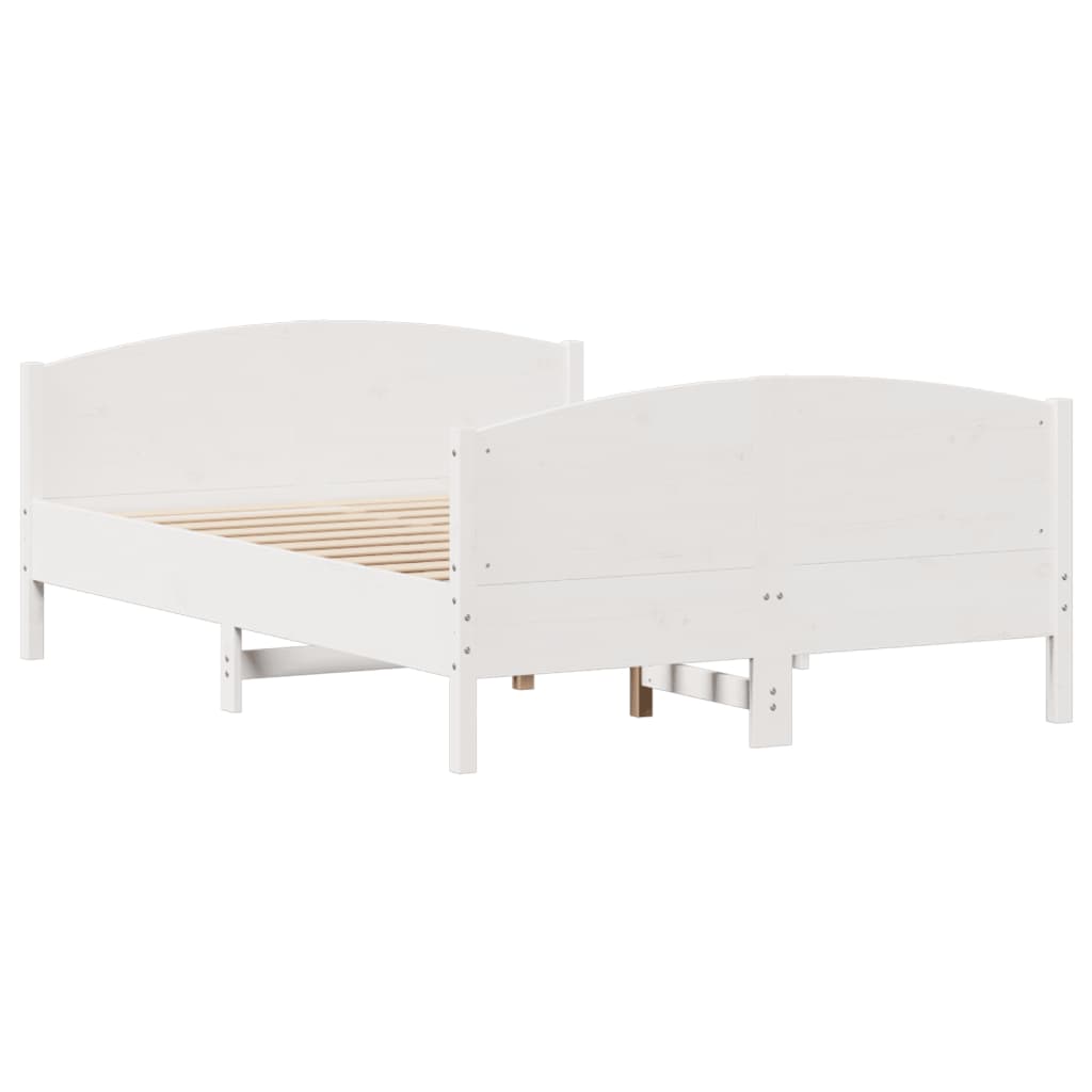 Bedframe zonder matras massief grenenhout wit 120x200 cm
