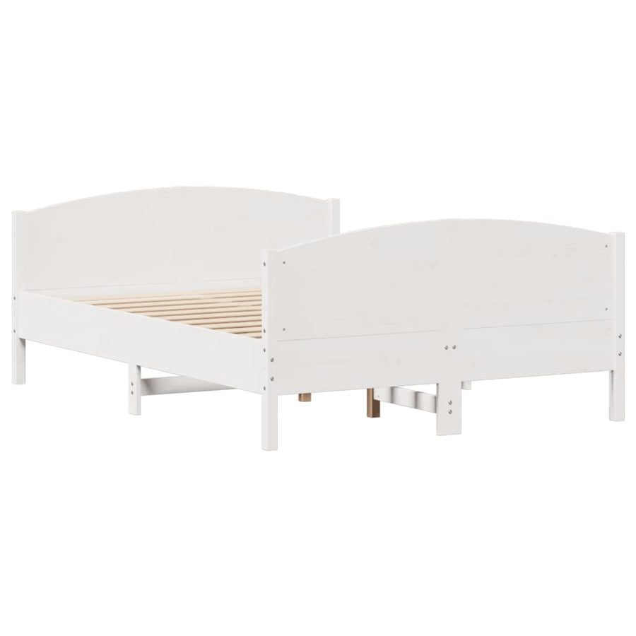 Bedframe zonder matras massief grenenhout wit 120x200 cm