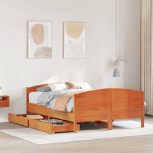 Bedframe zonder matras massief grenenhout wasbruin 120x200 cm