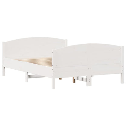 Bedframe zonder matras massief grenenhout wit 140x190 cm