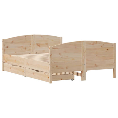 Bedframe zonder matras massief grenenhout 135x190 cm