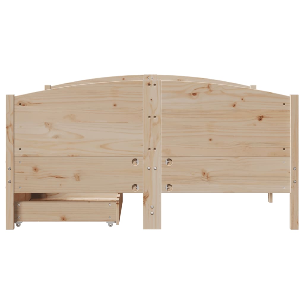 Bedframe zonder matras massief grenenhout 135x190 cm