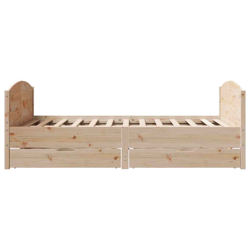 Bedframe zonder matras massief grenenhout 135x190 cm