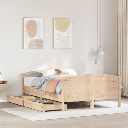 Bedframe zonder matras massief grenenhout 135x190 cm