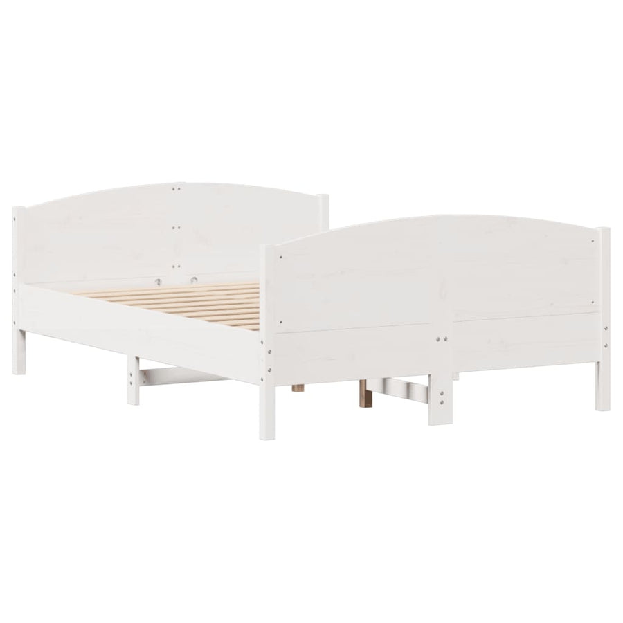 Bedframe zonder matras massief grenenhout wit 120x190 cm