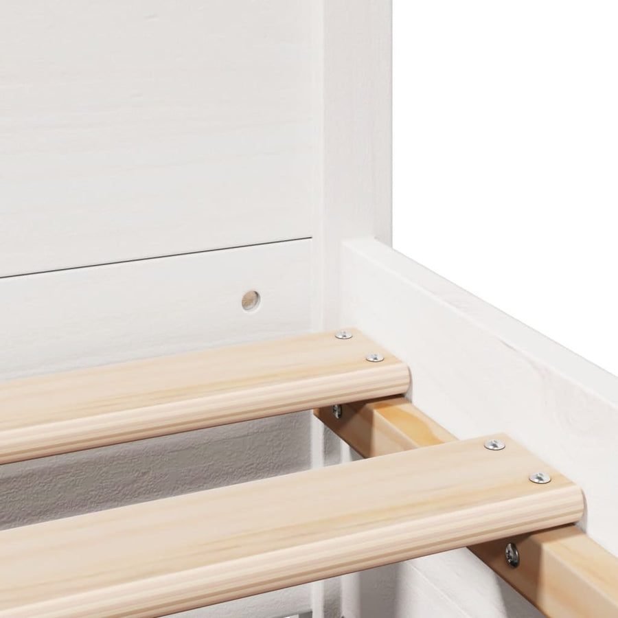 Bedframe zonder matras massief grenenhout wit 120x190 cm