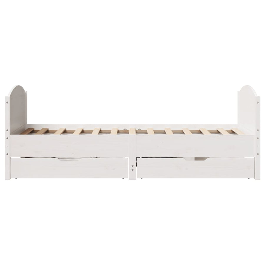 Bedframe zonder matras massief grenenhout wit 140x200 cm