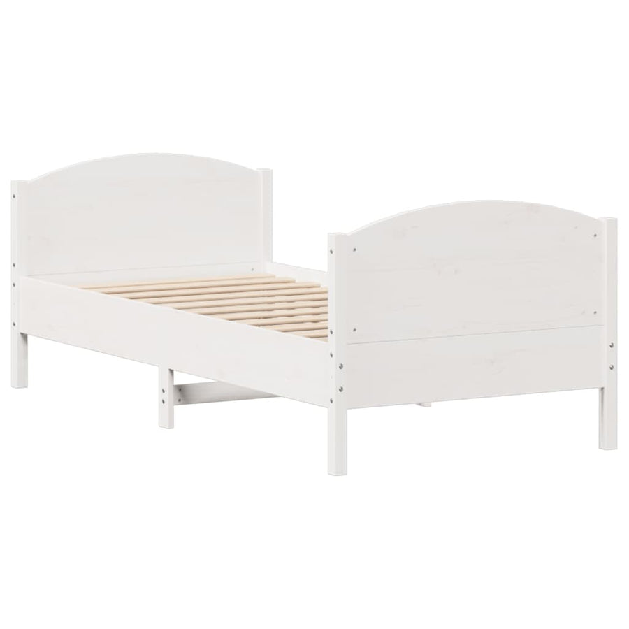 Bedframe zonder matras massief grenenhout wit 140x200 cm